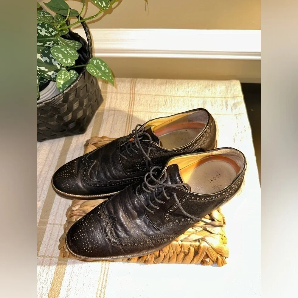 Cole Haan Men's Black Grand OS Lennox Hill Wingtip Oxford - Size 9.5 M